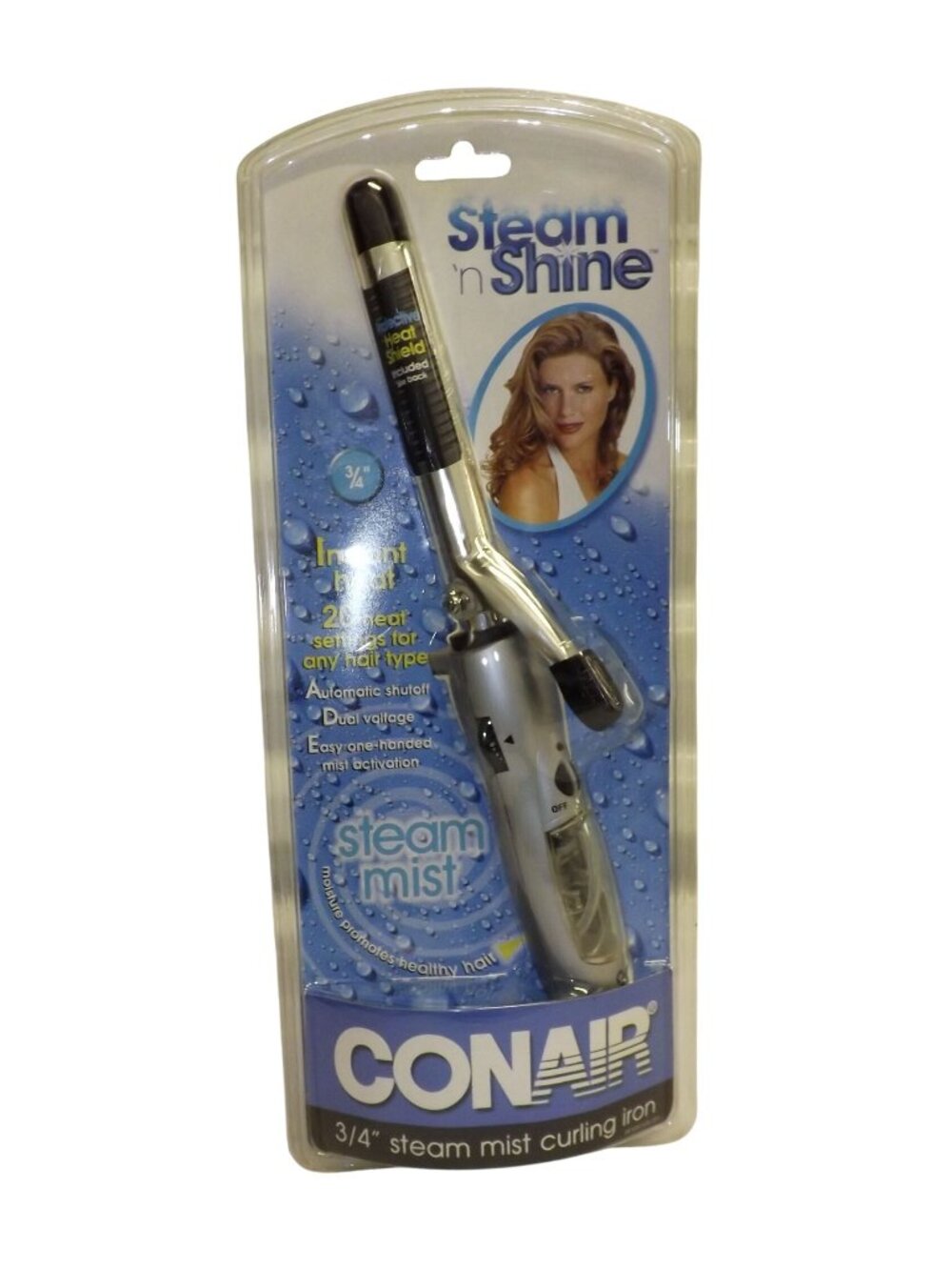 New CONAIR 3/4" Steam N Shine Hot Curling Iron Mist MI19 RCS RARE Mist Condition